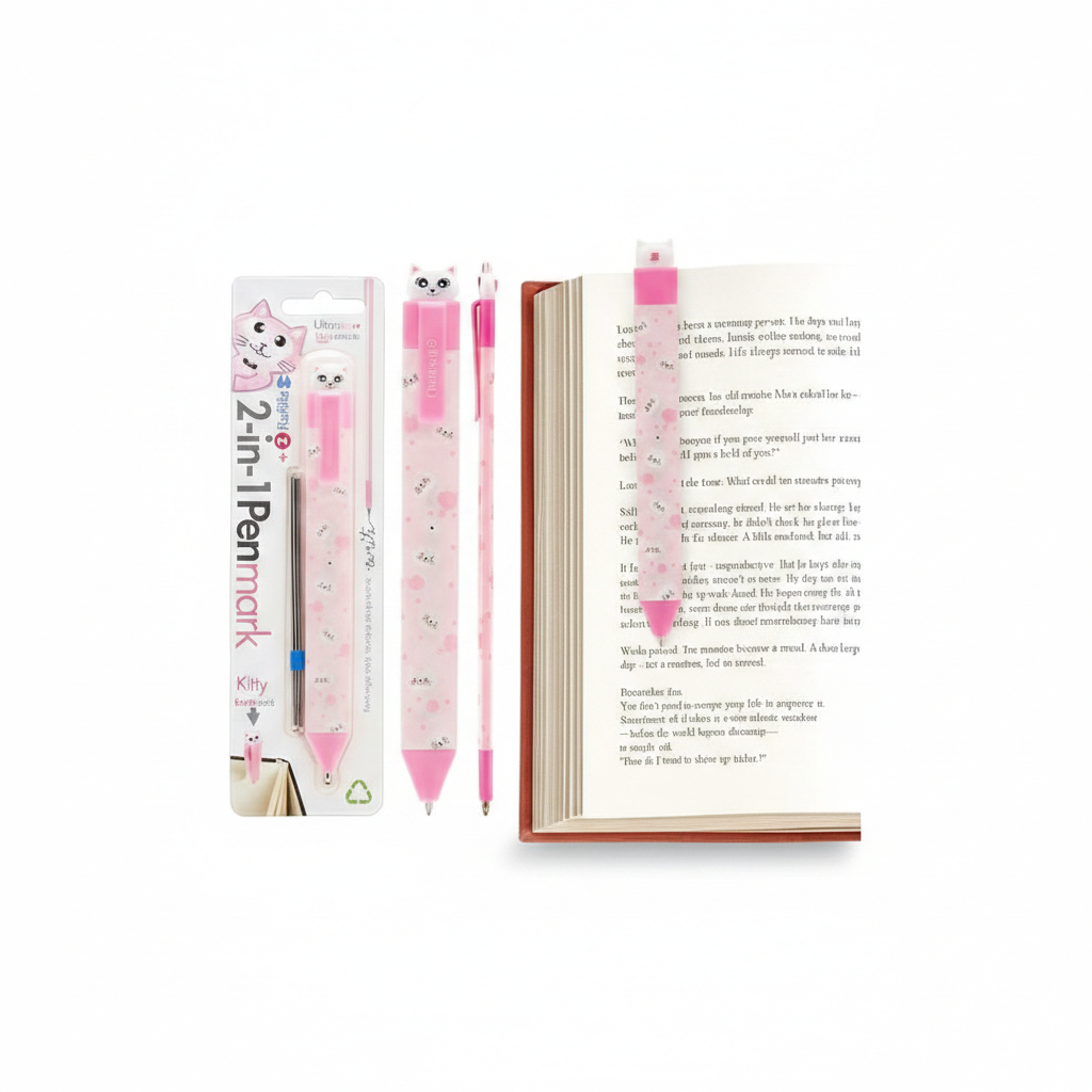 5060058363200 Premium Pen With Book Clip And Refills Kitty Themed#Pbkirnew