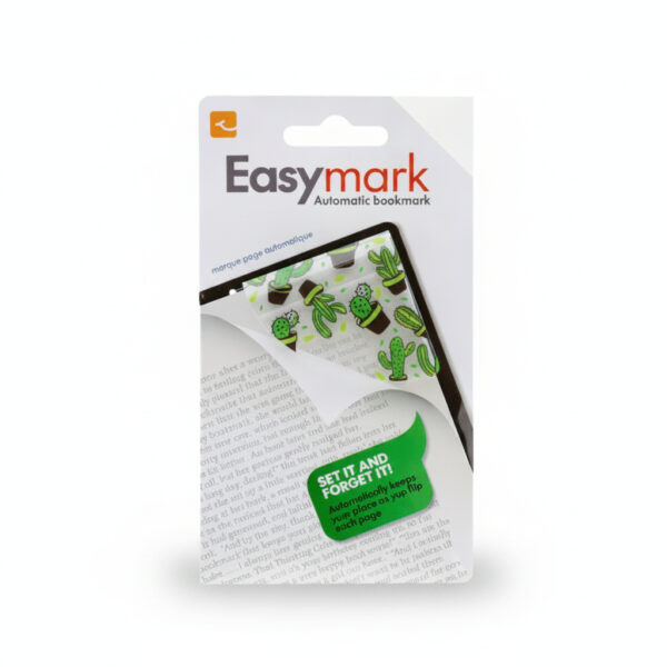 Slim Magnetic Bookmark Set In A Modern Cactus Print#Emca