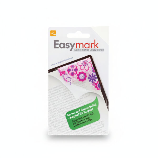 Slim Magnetic Bookmark Set In A Modern Pink Flowers Print#Empf