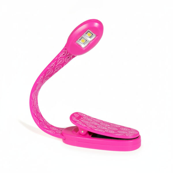 Flexible Led Book Light In Xtra Pink Leaf Design Perfect For Hands-Free Reading#Flxpl