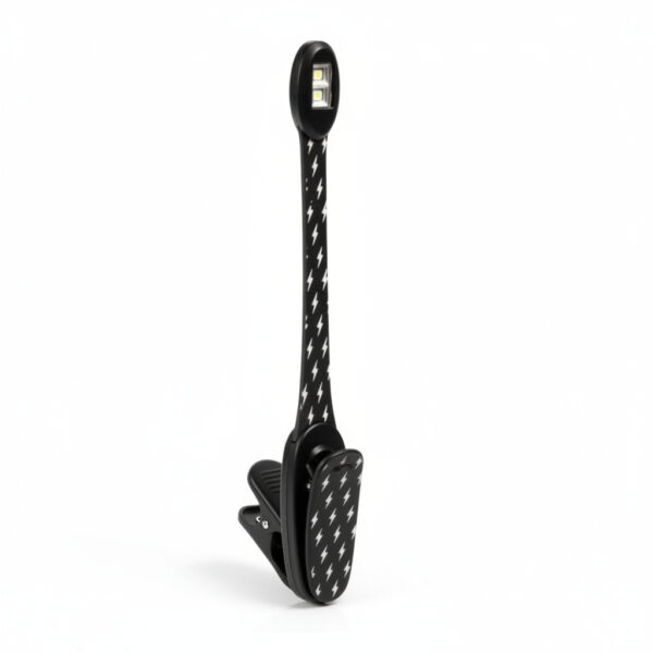 Flexible Led Book Light In Xtra Black Bolt Design Perfect For Hands-Free Reading#Flxbb