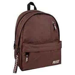 Backpack Must Team Monochrome Classic Brown with Beige 2 Main Compartments