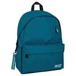 Backpack Must Team Monochrome Classic Petrol with Petrol Light 1 Main Compartment