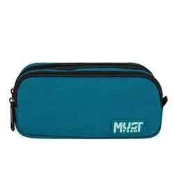 Barrel Pencil Case Must Team Monochrome Petrol with Light Petrol 2 Compartments