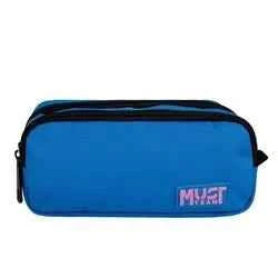 Barrel Pencil Case Must Team Monochrome Blue Light with Pink 2 Compartments