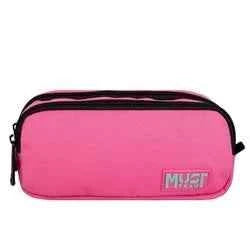 Barrel Pencil Case Must Team Monochrome Pink with Mint 2 Compartments