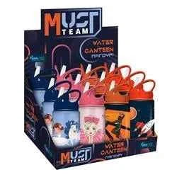 Kids Water Bottle Aluminium Must Team 500ml with straw 4 Designs