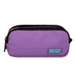 Barrel Pencil Case Must Team Monochrome Purple Light with Light Blue 2 Compartments
