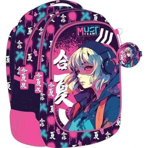 Must Team 17" Backpack 3 Cases Anime