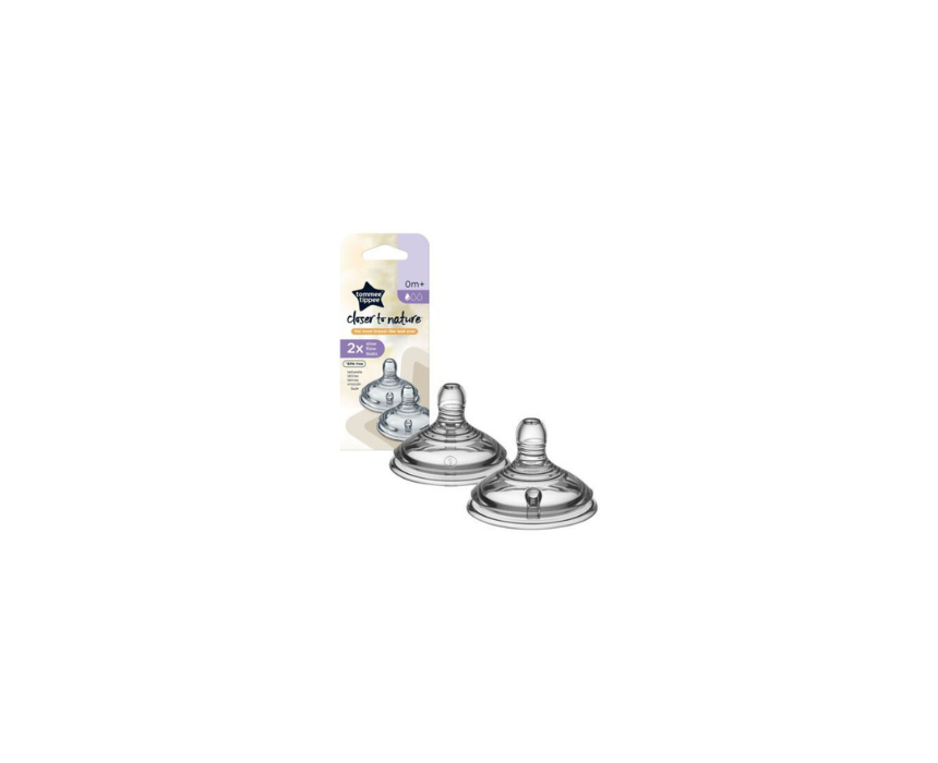524 Closer To Nature Slow Flow Teats 0M+ Tommee Tippee - Image 1