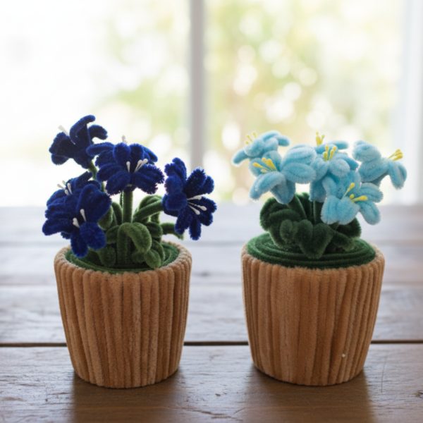 Handmade Flower Vase Made From Chenille