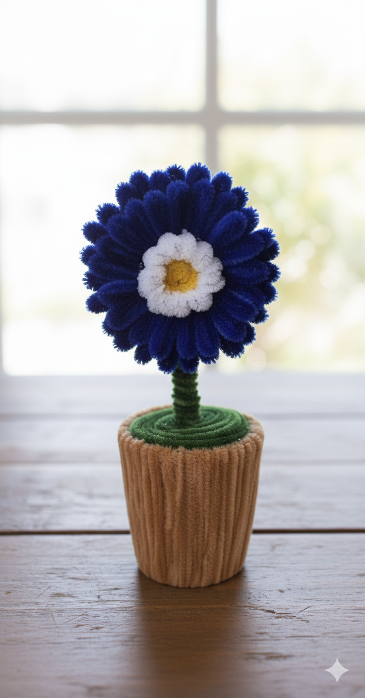 5281110000295 Handmade Flower Pen Shape With Pot Made From Chenille