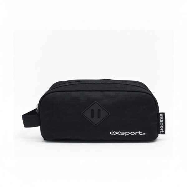 Pencil Case 3 Compartments Plain With Patch Travel Pouch (Assorted)#2627556
