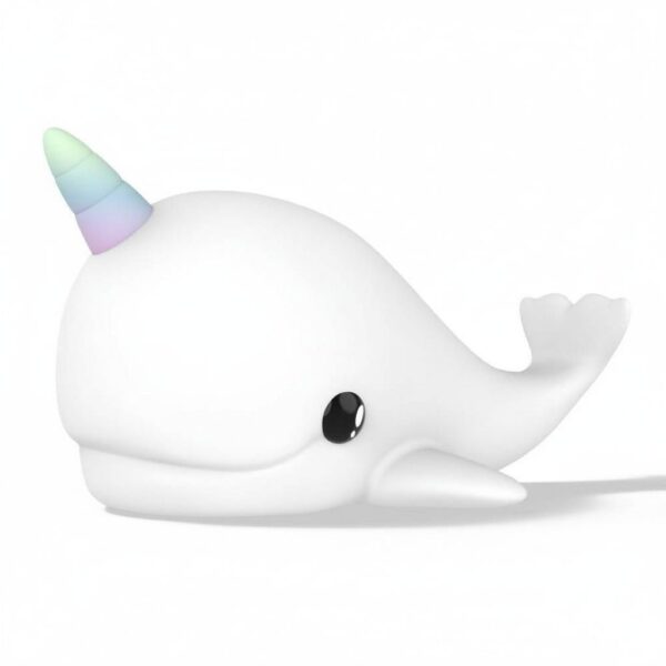 Rechargeable Dhink Northern Lights Silicone Night Light – Splash the Narwhal (Color Changing)