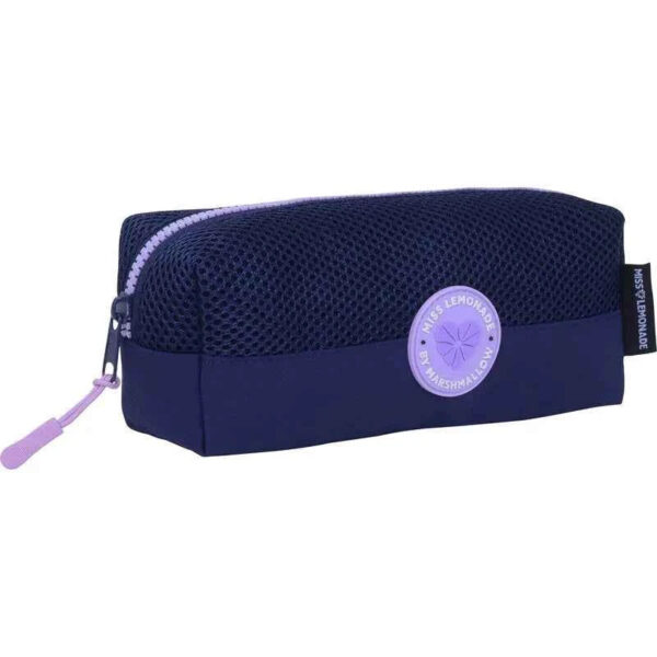 Marshmallow Pencil Case 8×22×7cm - Meshy Navy