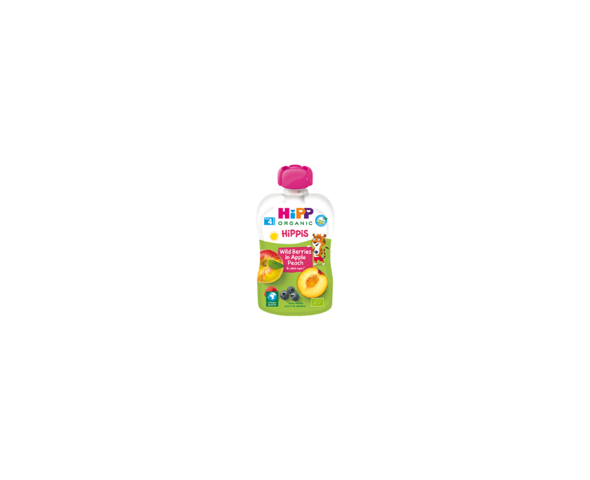 572 Wild Berries Peach Organic Fruit Puree HiPP - Image 1
