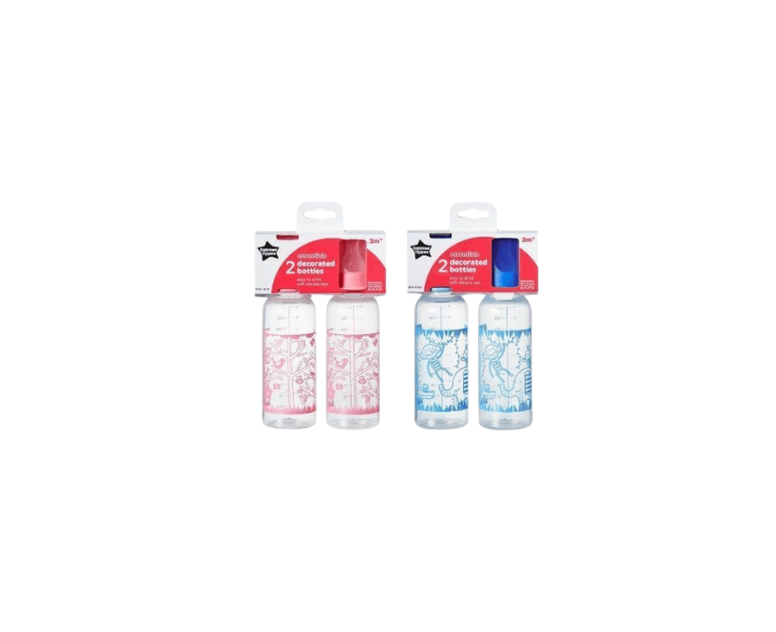 575 2 Essentials Decorated Bottles 250ml 3M+ Tommee Tippee - Image 1