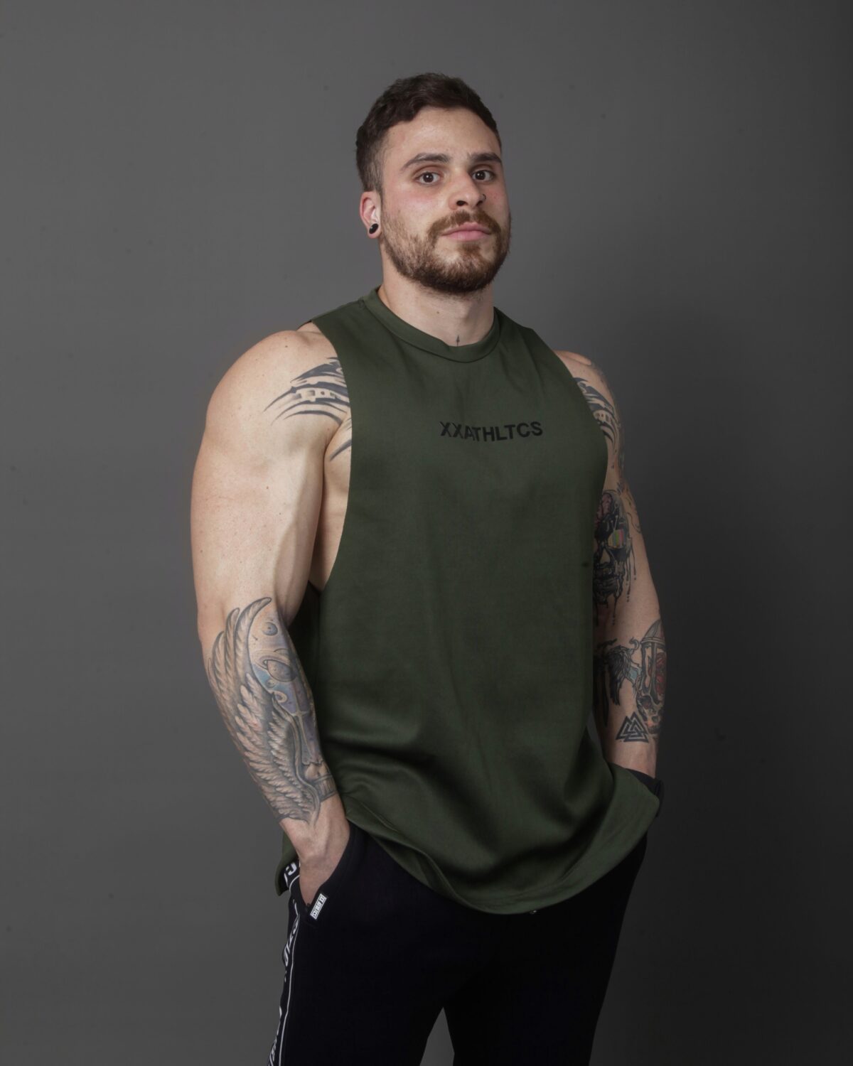 5B2BA059-3CCF-4F20-87C7-8ADBACA8448D XXATHLTCS Oversized Fit Tank Top - Army Green
