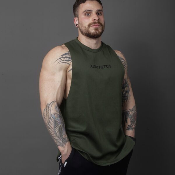 XXATHLTCS Oversized Fit Tank Top - Army Green