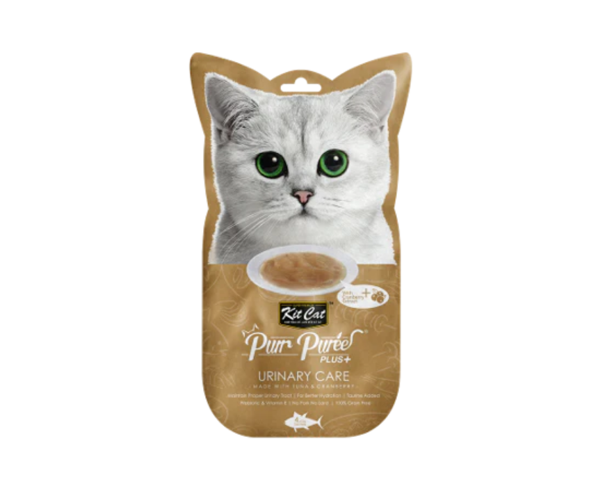 6 Kit Cat Purr Puree Plus Urinary Care Cat Treat Tuna And Cranberry - Image 1