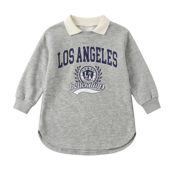Zara Baby Girls Grey Los Angeles Sweatshirt Dress