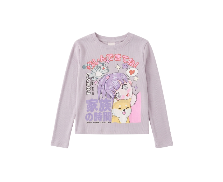 6 Zara Girls Light Purple Printed Blouse - Image 1
