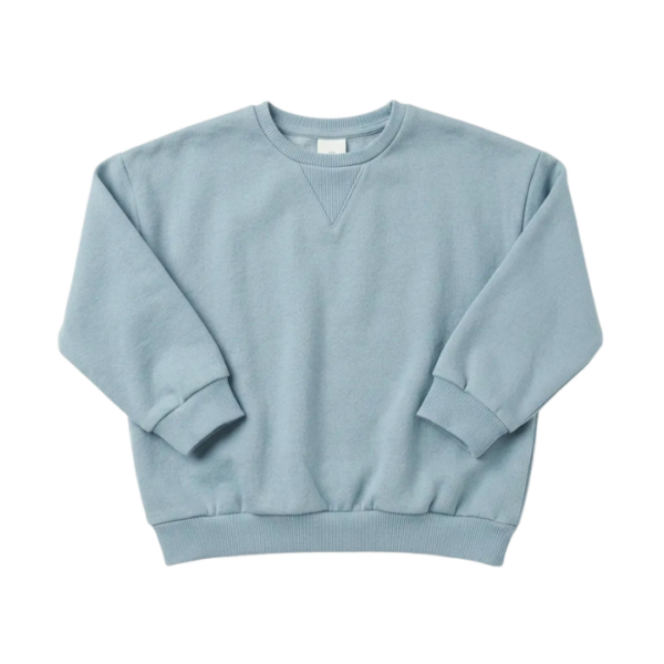 Zara Boys Blue Plain Crew Neck Long Sleeve Sweatshirt
