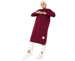 Wide Fit Burgundy Long Basic Tunic - Image 