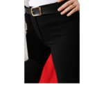 Black Flared Belted Fabric Trousers - Image 