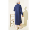 Indigo Fine Ribbed Long Cardigan - Image 