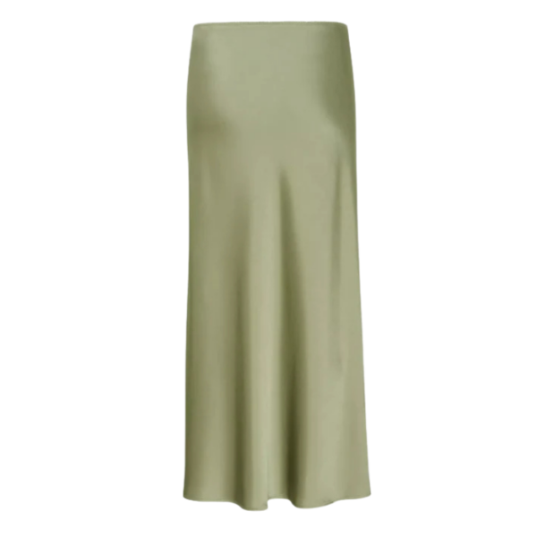Satin Midi Skirt Olive Sage