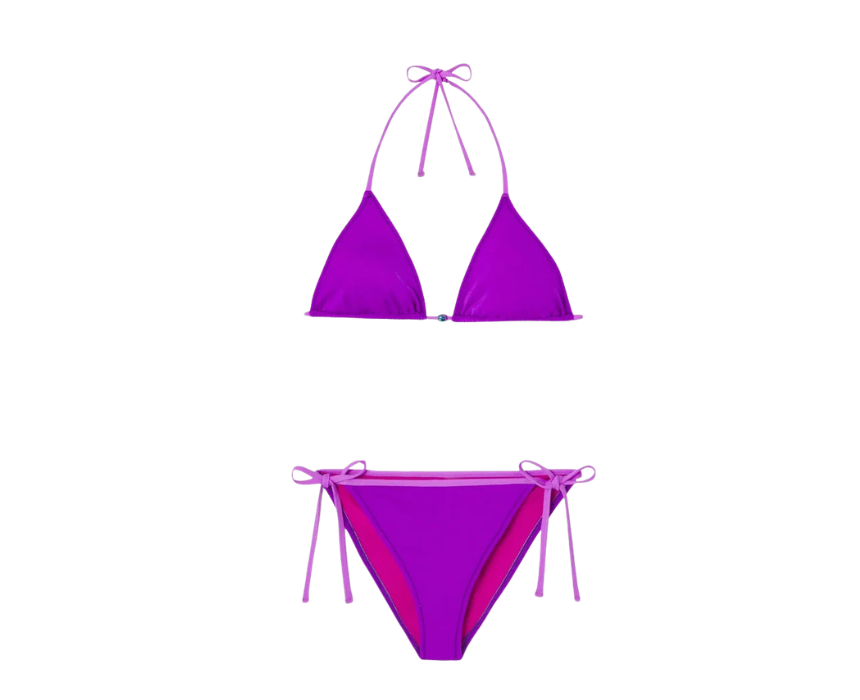 6 Girls Purple Triangle Bikini - Image 1