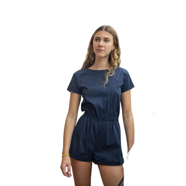 Romper Black Shorts With Open Back