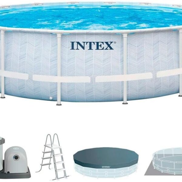 Prisma Frame Chevron Round Pool with Filter Pump