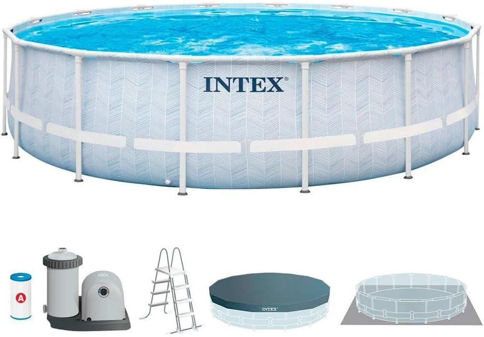 618mEaJFa8L._AC_SL1000 Prisma Frame Chevron Round Pool with Filter Pump