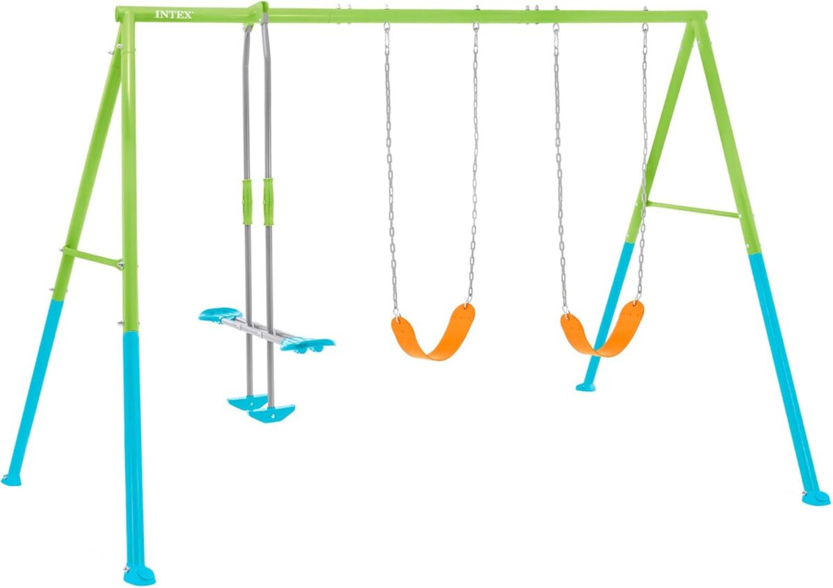 Three Feature Swing Set - Swing & Glider