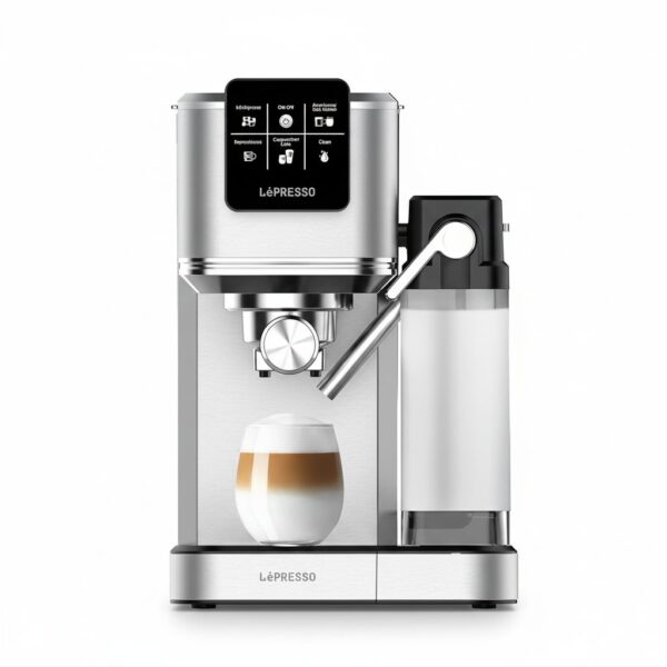 Latteo 20 Bar Espresso Coffee Maker with Milk Frother and Touch Display Silver#LPCFFTEM0071-SL