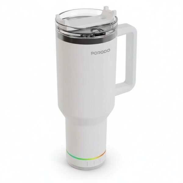Lifestyle Portable Tumbler with Bluetooth Speaker- White | Portable Device#PDLFSTBTWH