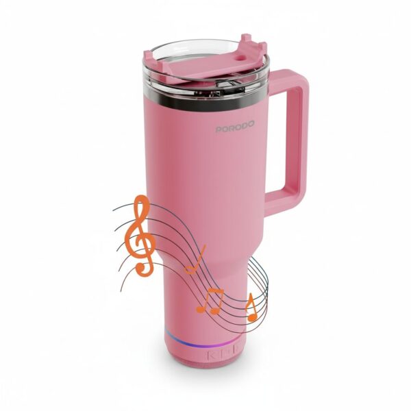 Lifestyle Portable Tumbler with Bluetooth Speaker- Pink | Portable Device#PDLFSTBTPK