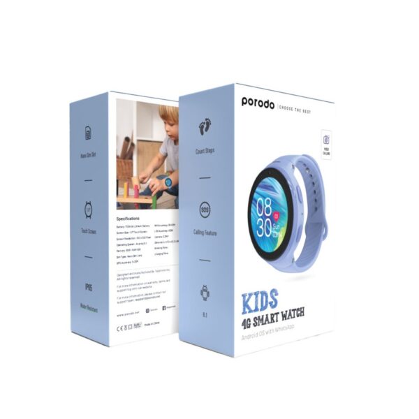 4G Kids GPS Smart Watch with JuniCare app - Blue #PDKDSWTBU