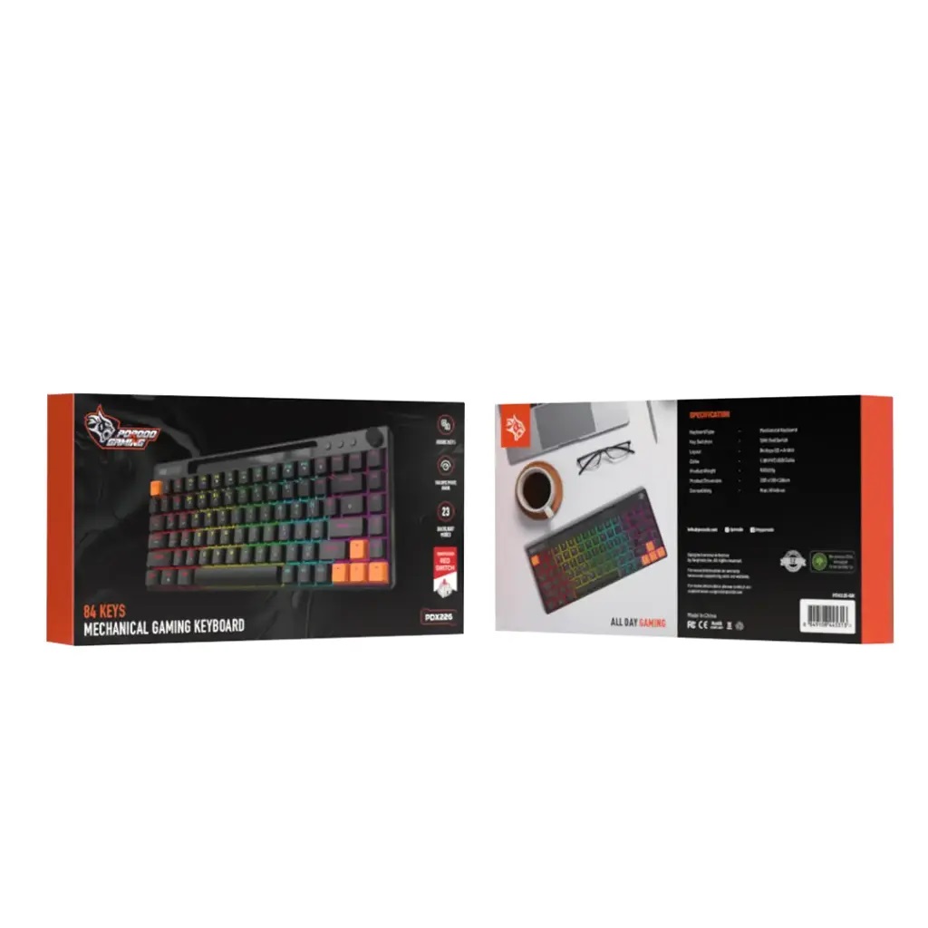 6849108445313 Gaming Wired Mechanical Keyboard - Black #PDX226-BK