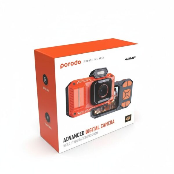 48MP Full HD 1080 Digital Camera 18X digital Zoom - Orange#PD-FHDCAM48-OG