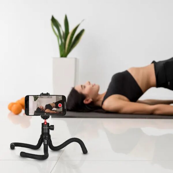 Flexible Foldable and Extendable Tripod with Phone Holder - Black #PD-TRPSPH-BK