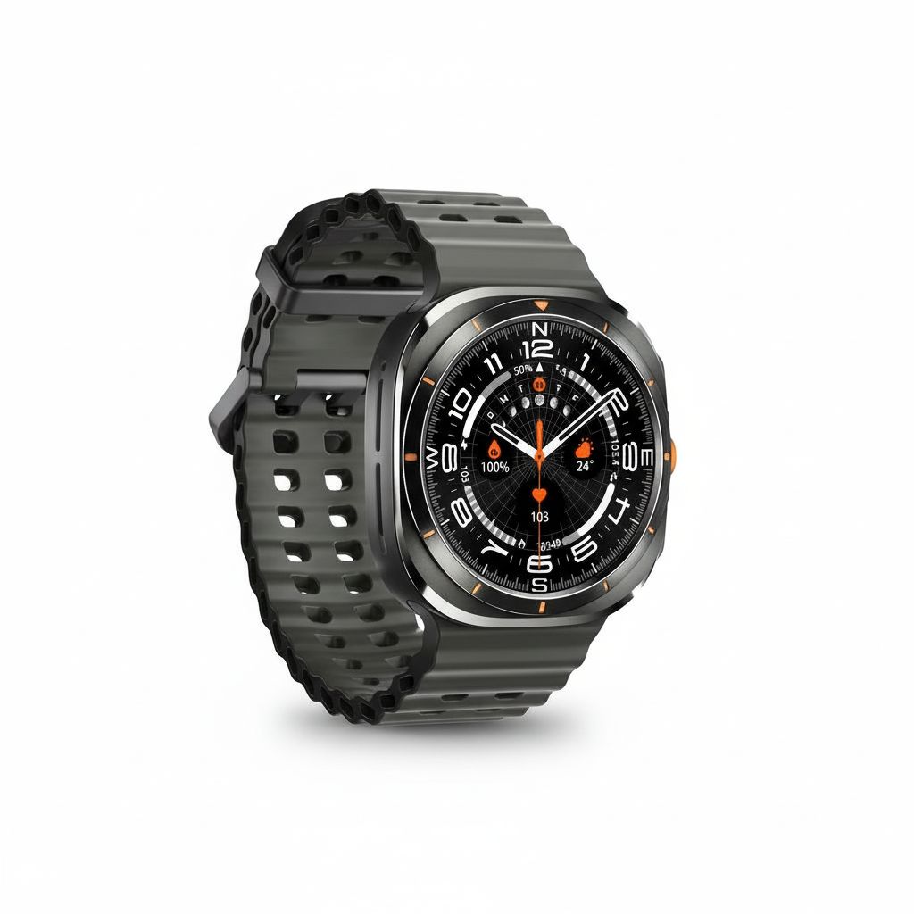 6849108447744 Amoled 1.43" Smart Watch Black Dial With 34Mm Orange Ocean Band - Black #PD-LFST011-BK