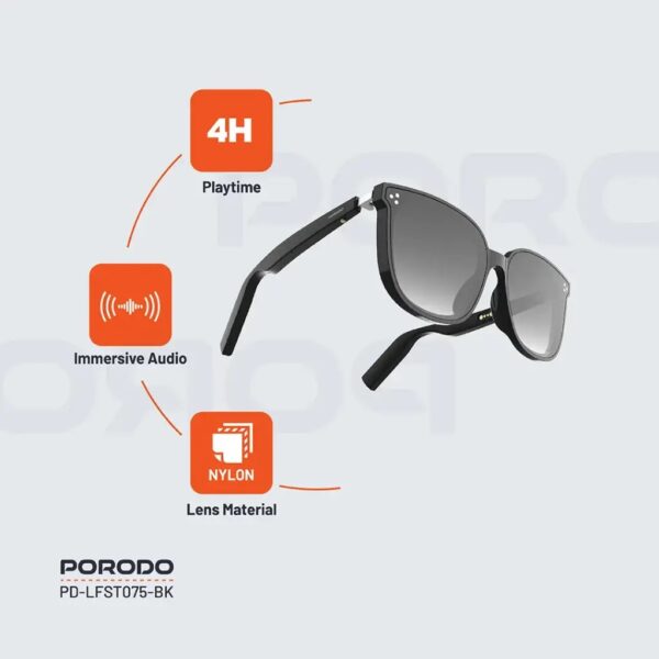 Lifestyle Wireless Smart Polarized Glasses - Black #PD-LFST075-BK