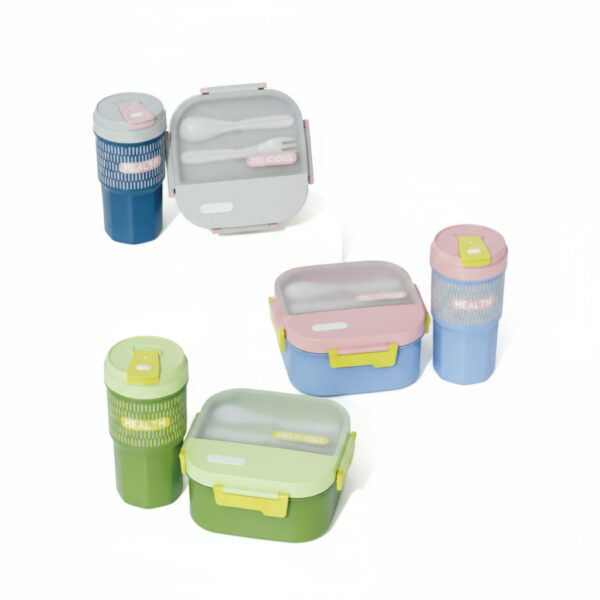 Elegant Water Bottle Bento Box Set / With Utensils / Mixed 1250+550Ml