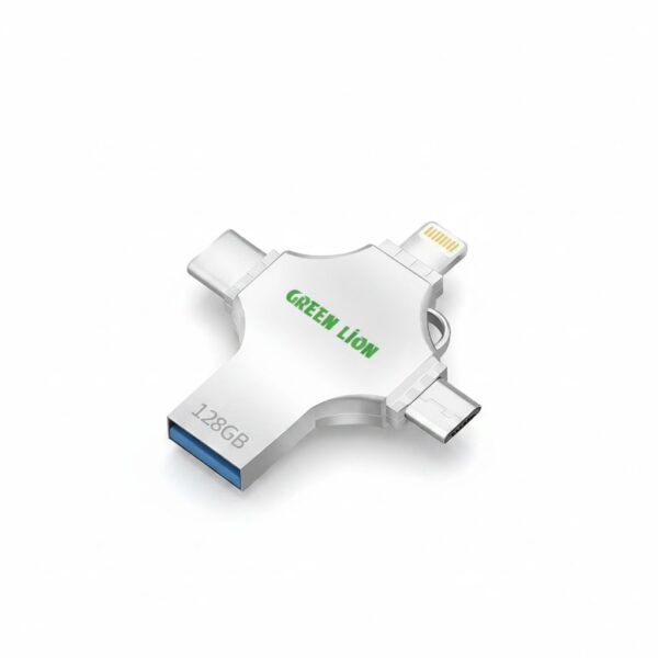 Usb Flash Drive 4 In 1 Silver 128gb