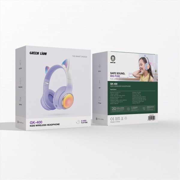GL-400 Kids Wireless Head Phone - Purple #GNK400HPPL