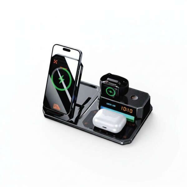6 IN 1 Multifunctional Wireless Charger - Black#GN6IN1MFWCBK