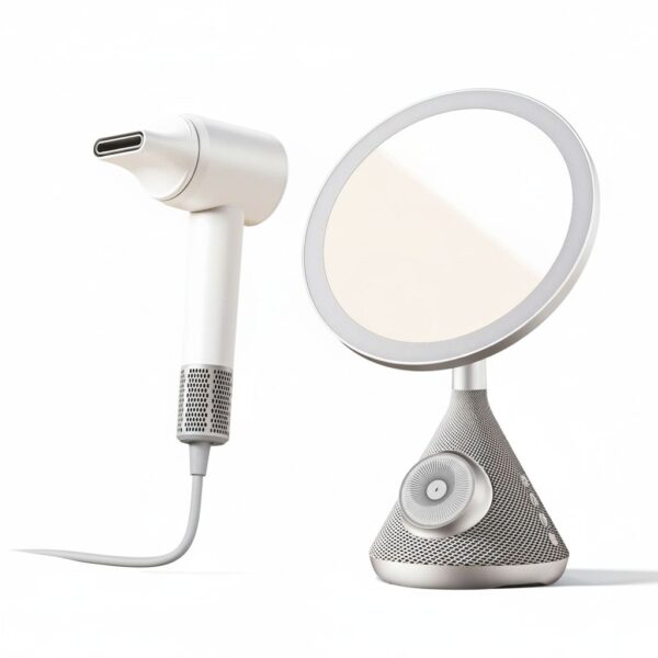 Makeup Mirror With Hair Dryer White&Grey(Beauty Set) #HDK88 EU
